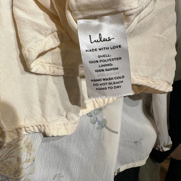 Lulus Women Perfect Posy Cream Floral Print One-Shoulder Ruffled Mini Dress Sz M - Picture 9 of 9